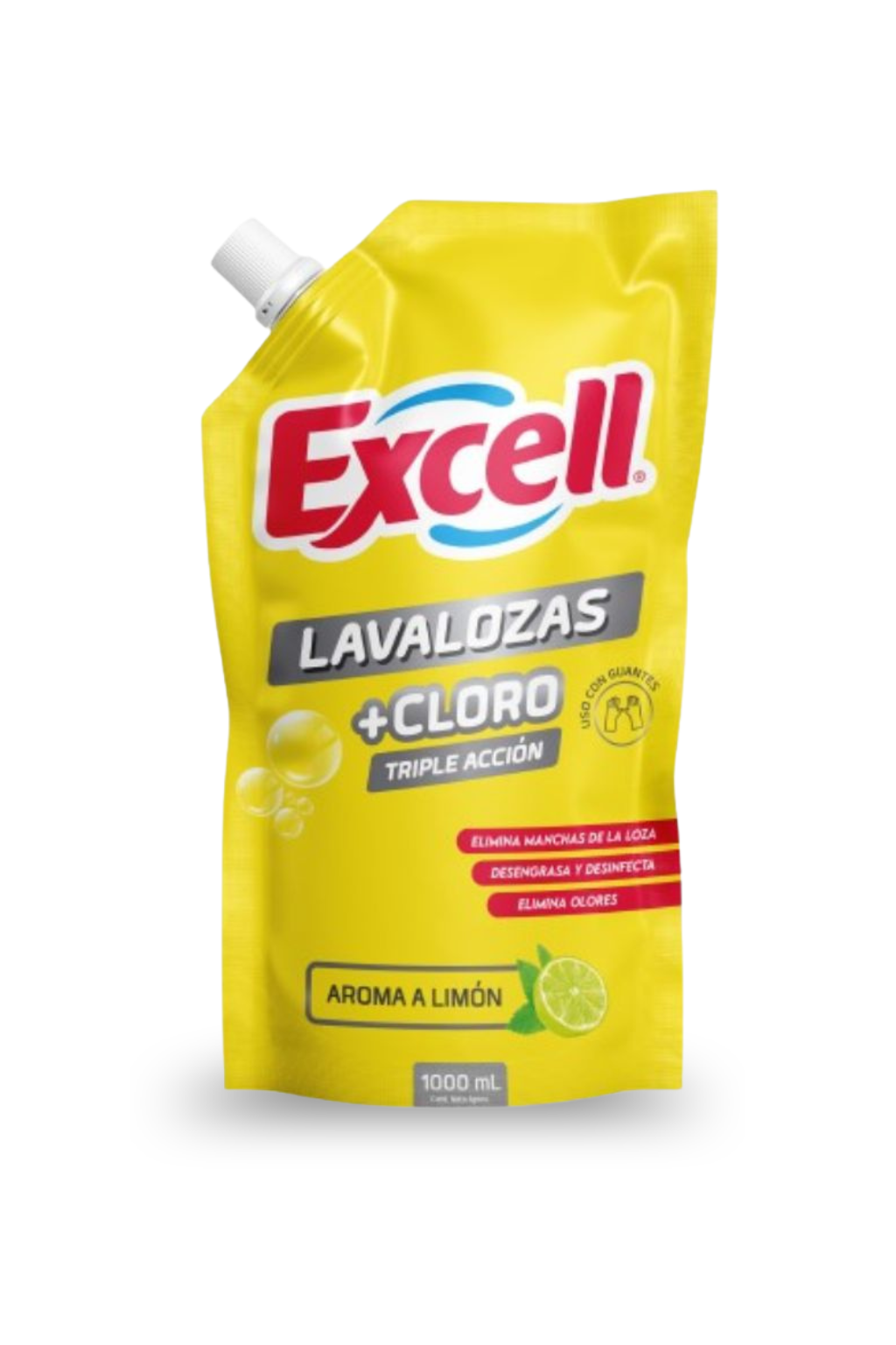 Lavalozas con Cloro Excell Doypack 1L| Desengrasante y Desinfectante