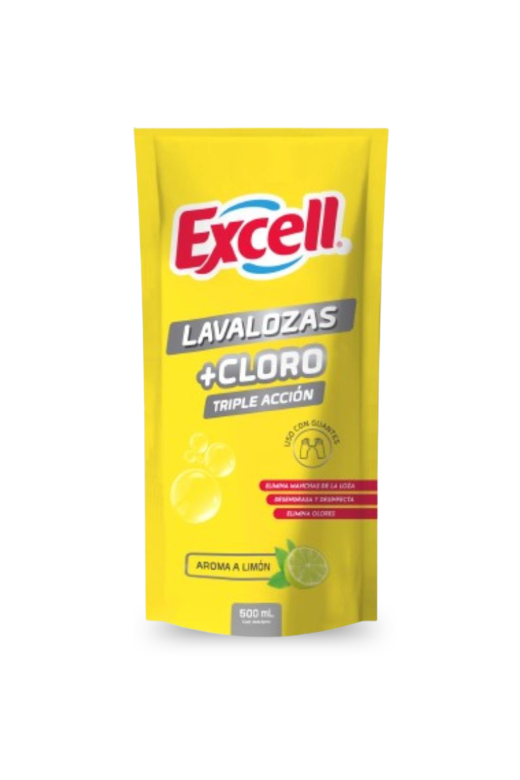 Lavalozas con Cloro Excell Doypack 500 ml | Desengrasante y Desinfectante