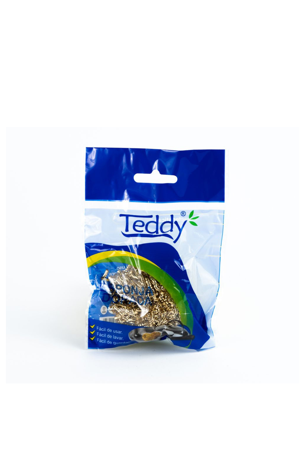 Virutilla Dorada Teddy | Esponja de Acero para Limpieza Profunda y Remoción de Grasa