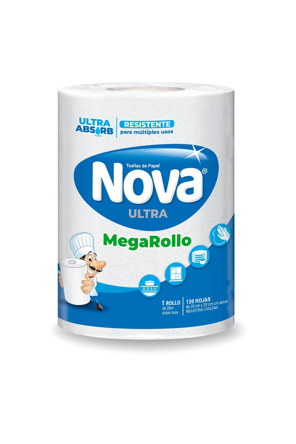 Toalla de Papel Nova Mega Rollo 16 Rollos X 26 mts
