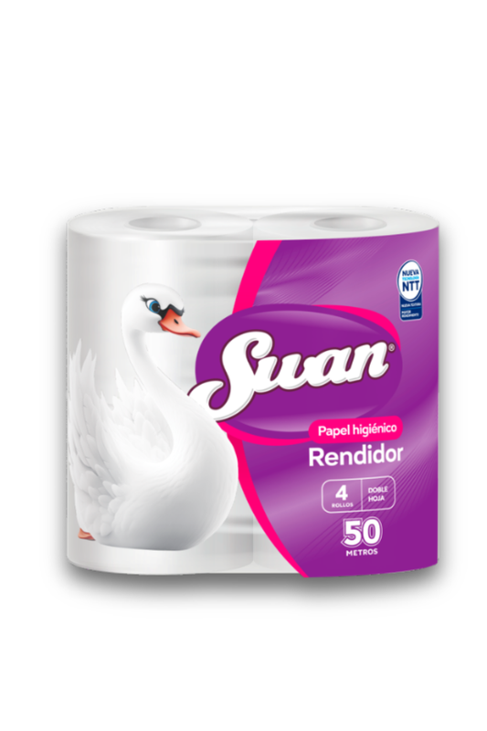 Papel Higienico Swan Rendidor Doble Hoja 32 Rollos X 50m (Pack 4)