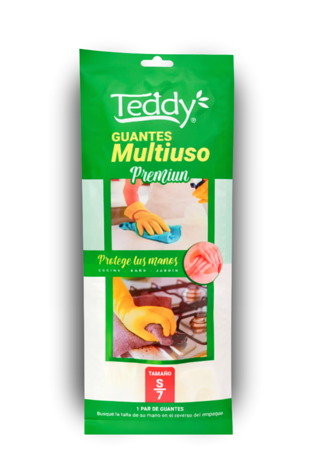 Guantes Multiuso Teddy Premium Látex | Limpieza Hogar Cocina Jardín (S, M, L)