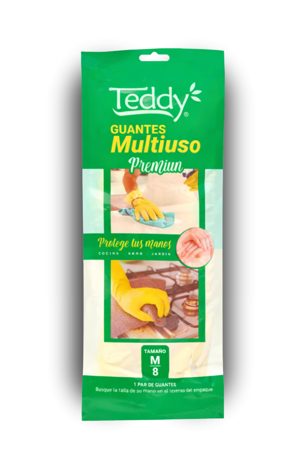 Guantes Multiuso Teddy Premium Látex | Limpieza Hogar Cocina Jardín (S, M, L)