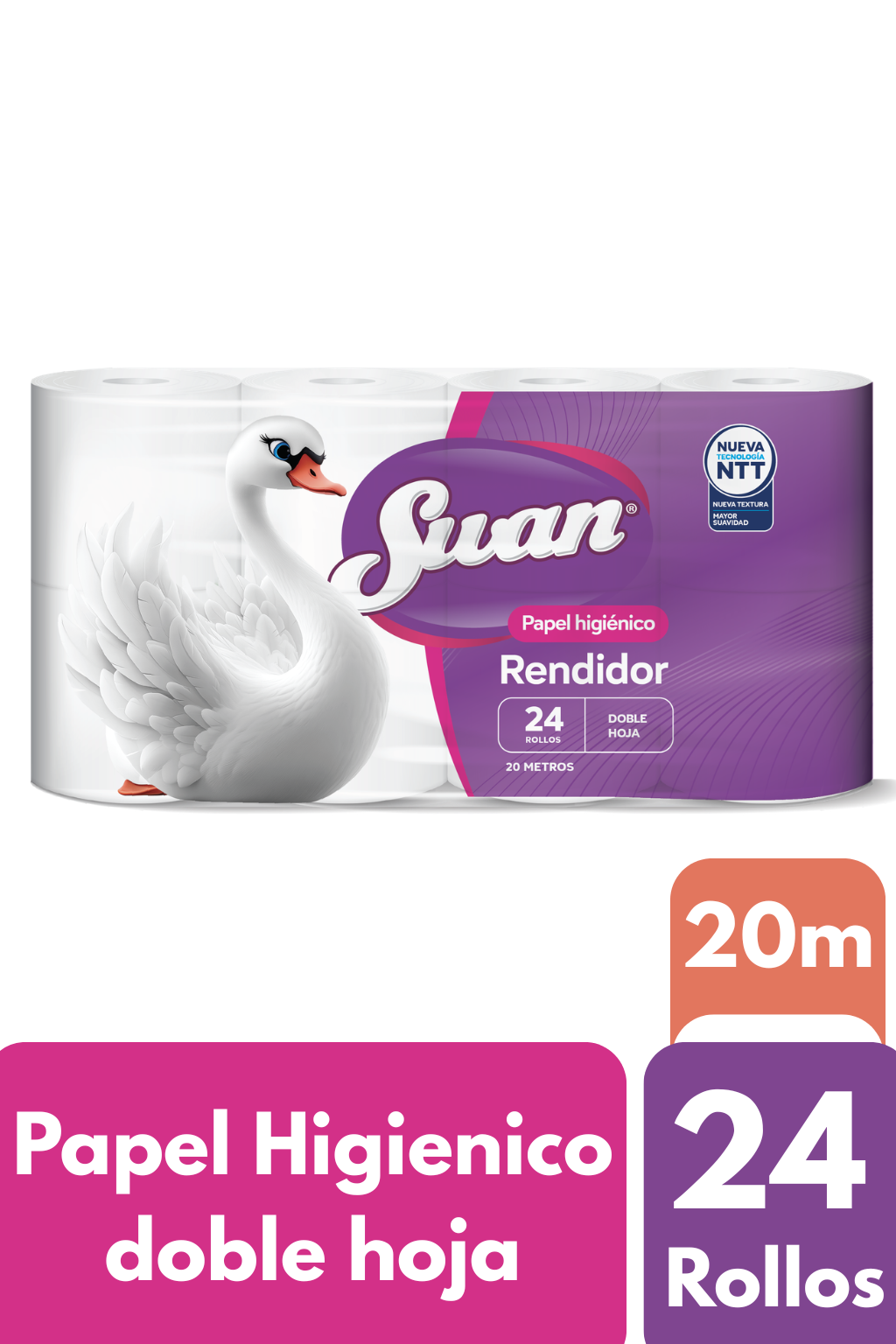 Papel Higiénico Swan Dh 24X20mts Bolson