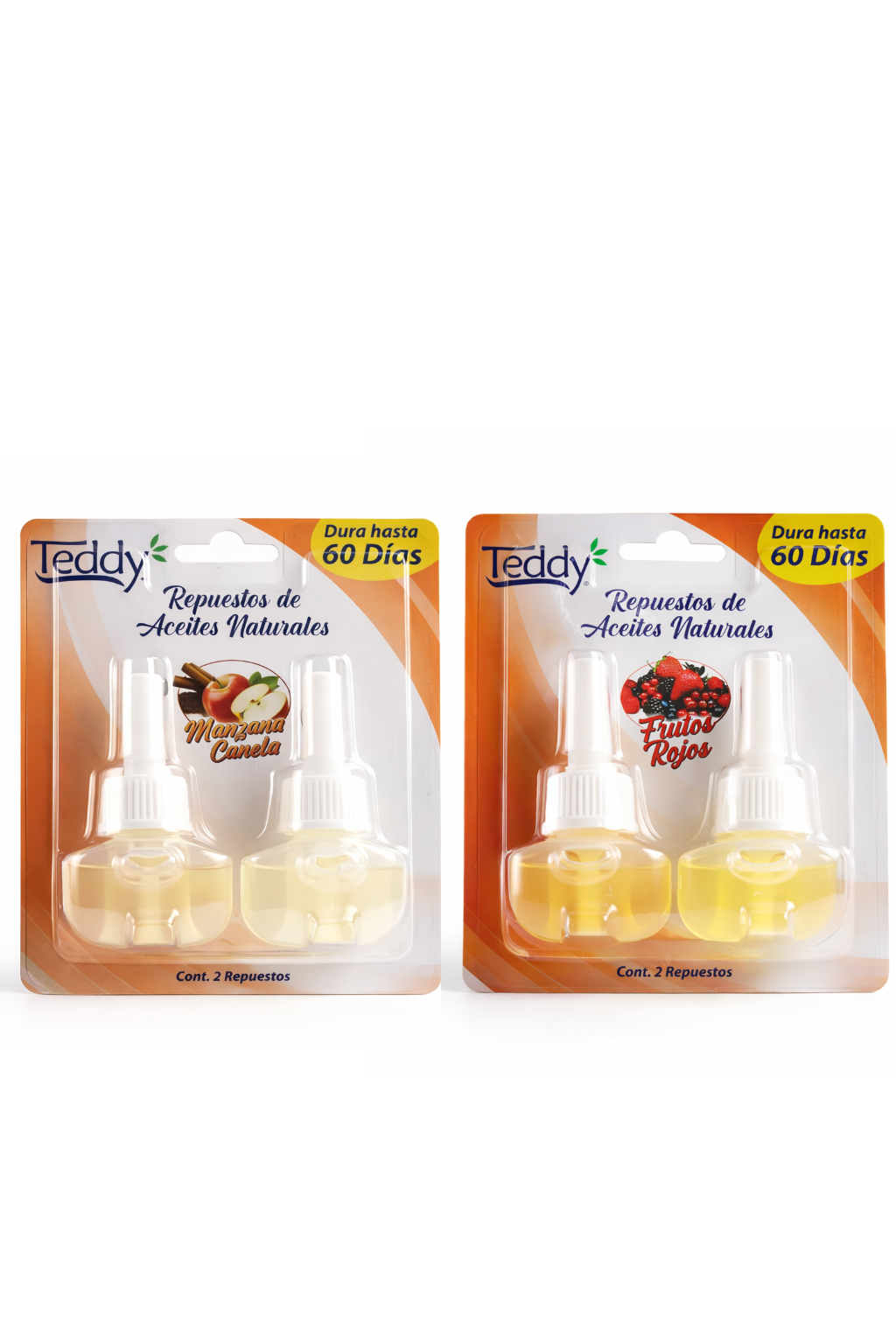 Repuestos Aromatizador Eléctrico Teddy 60 Días Pack 2 | Frutos Rojos y Manzana Canela