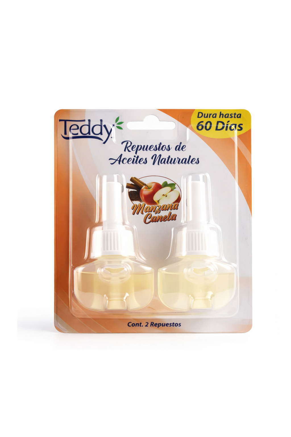 Repuestos Aromatizador Eléctrico Teddy 60 Días Pack 2 | Frutos Rojos y Manzana Canela