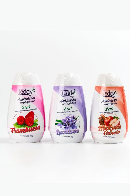 Ambientador en ConoGel Teddy –  (Frambuesa, Lavanda, Manzana Canela)