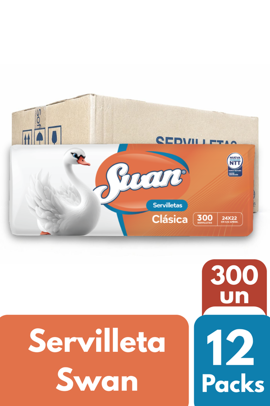 Servilletas Swan Clásica – Caja 12 Packs (300 un c/u)